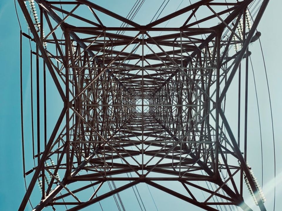 A photo taken from a high-voltage pylon.