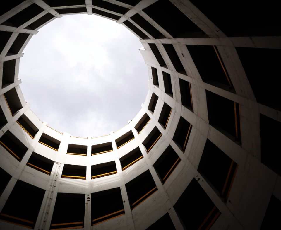 A photo of a round building.